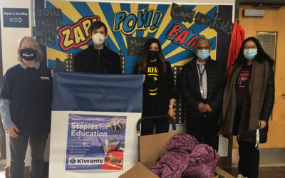 Delivering Back to School Supplies in Backpacks to Gateway Public School