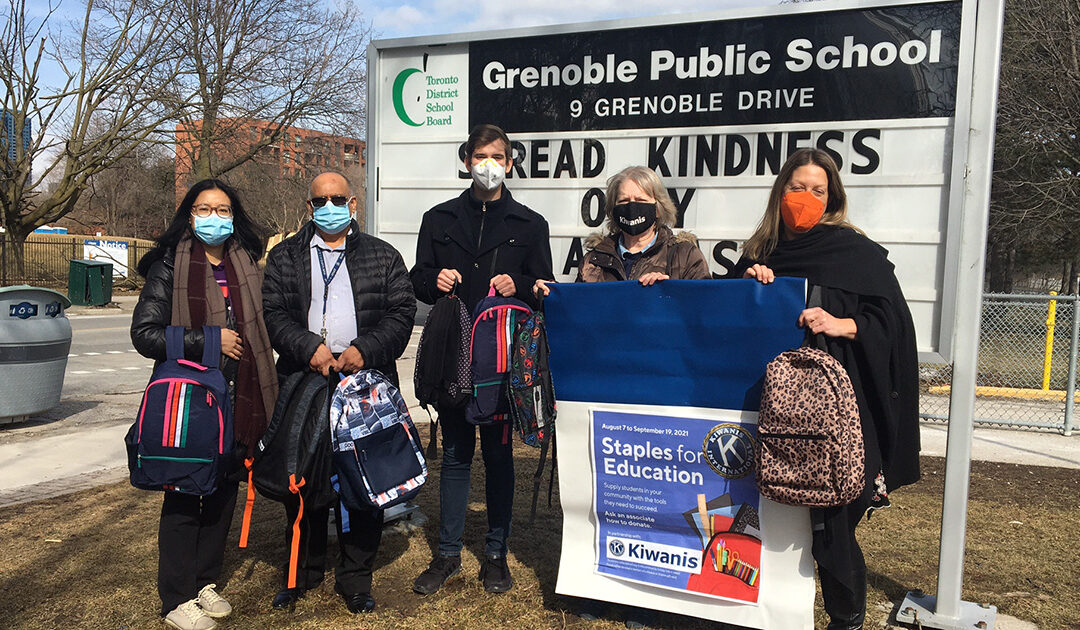 Grenoble Public School Receiving Backpacks with School Supplies